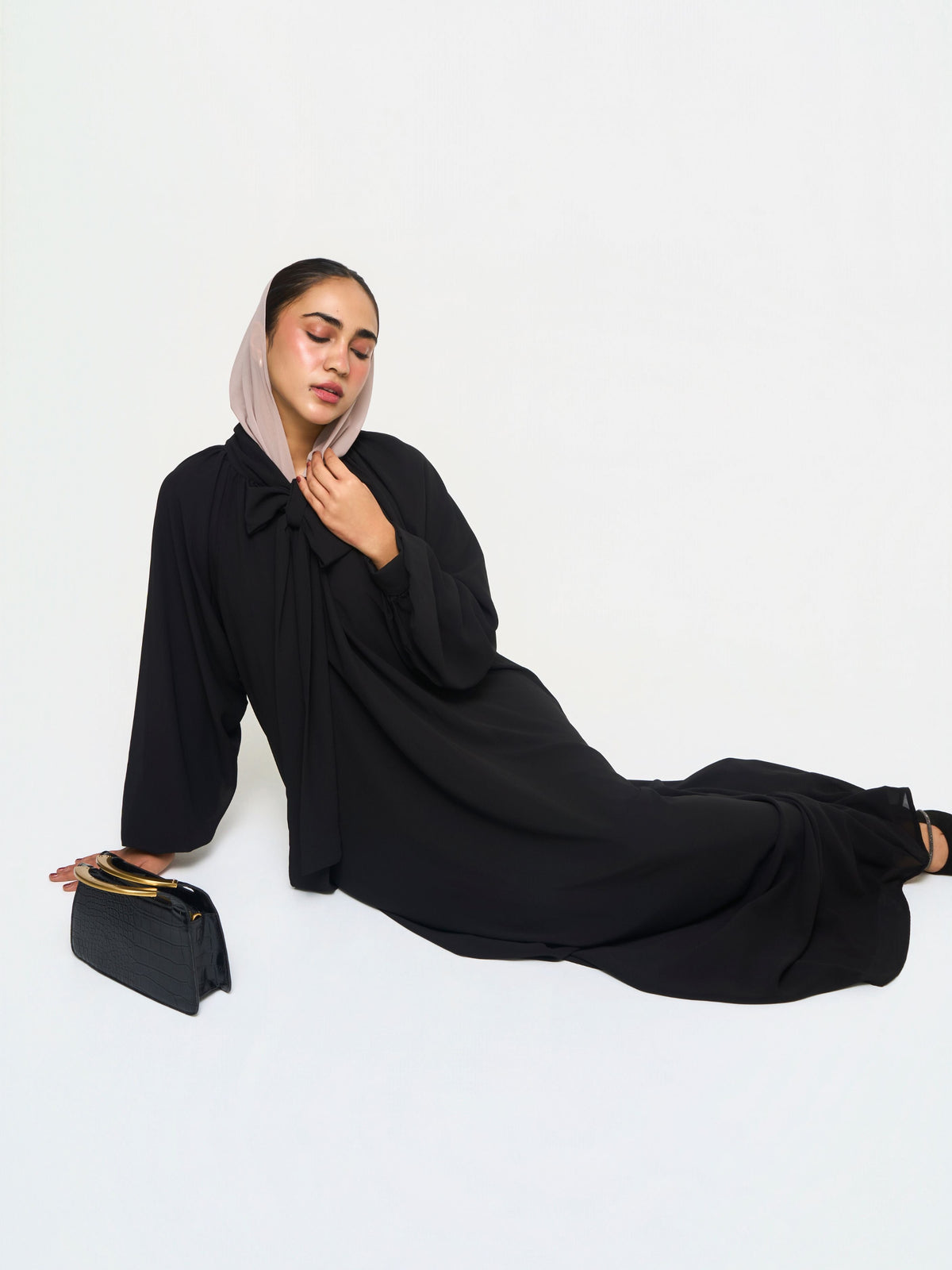 Flowy Georgette Dress - Black