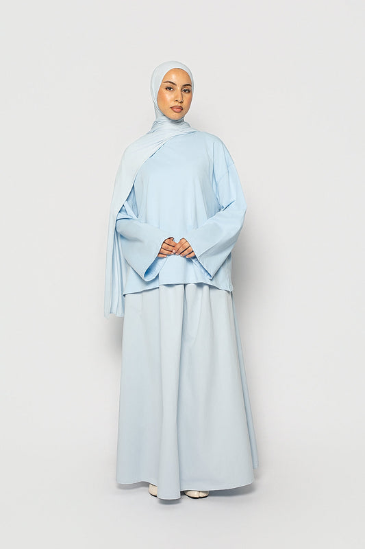 T-shirt ample coton bleu ciel