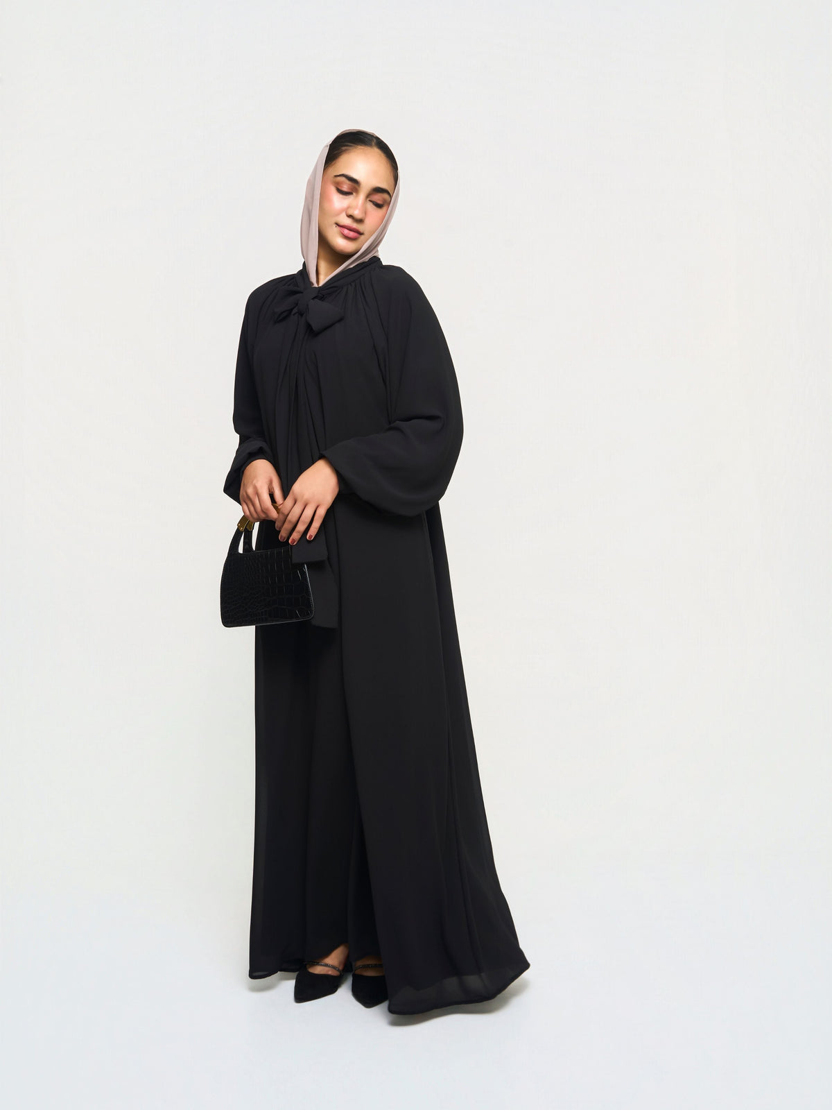Flowy Georgette Dress - Black