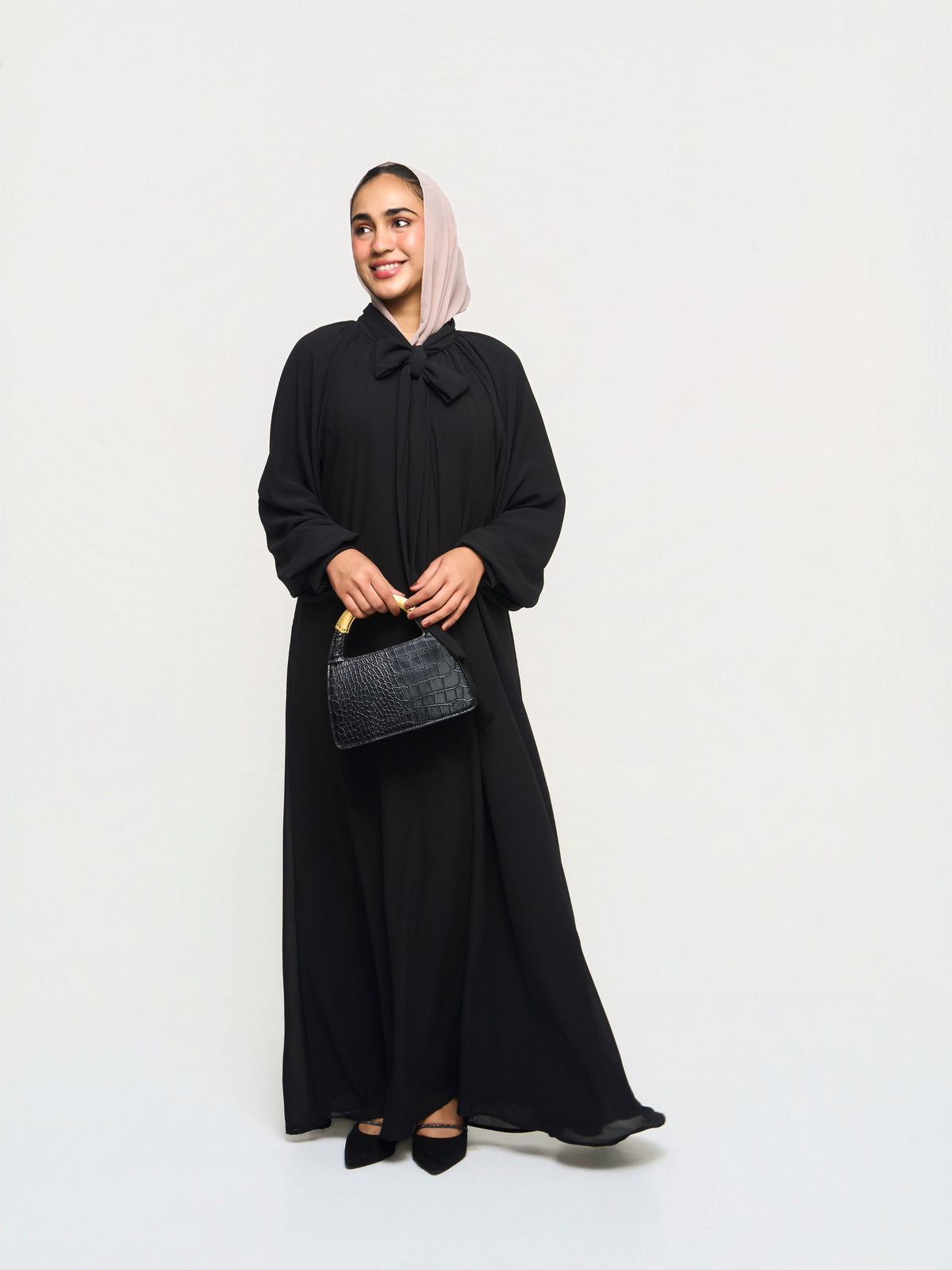Flowy Georgette Dress - Black