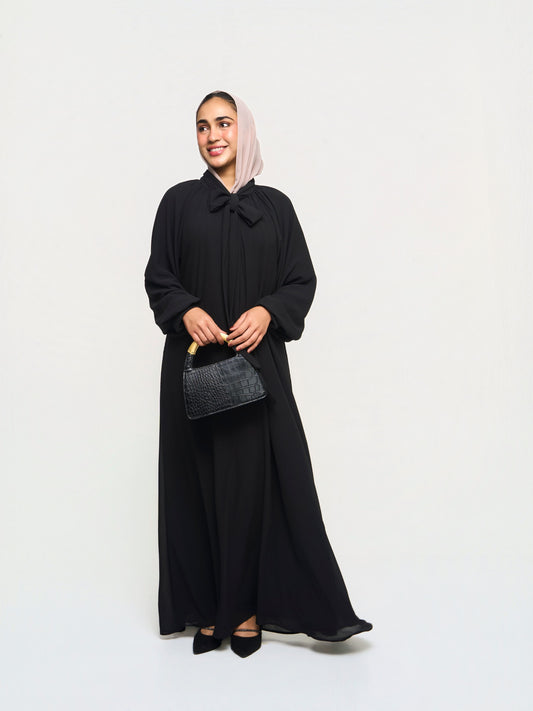 Flowy Georgette Dress - Black