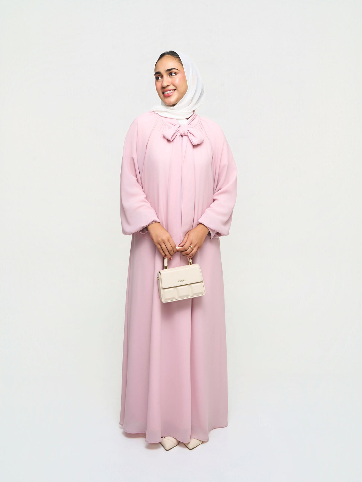 Flowy Georgette Dress - Pink