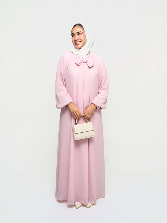 Flowy Georgette Dress - Pink