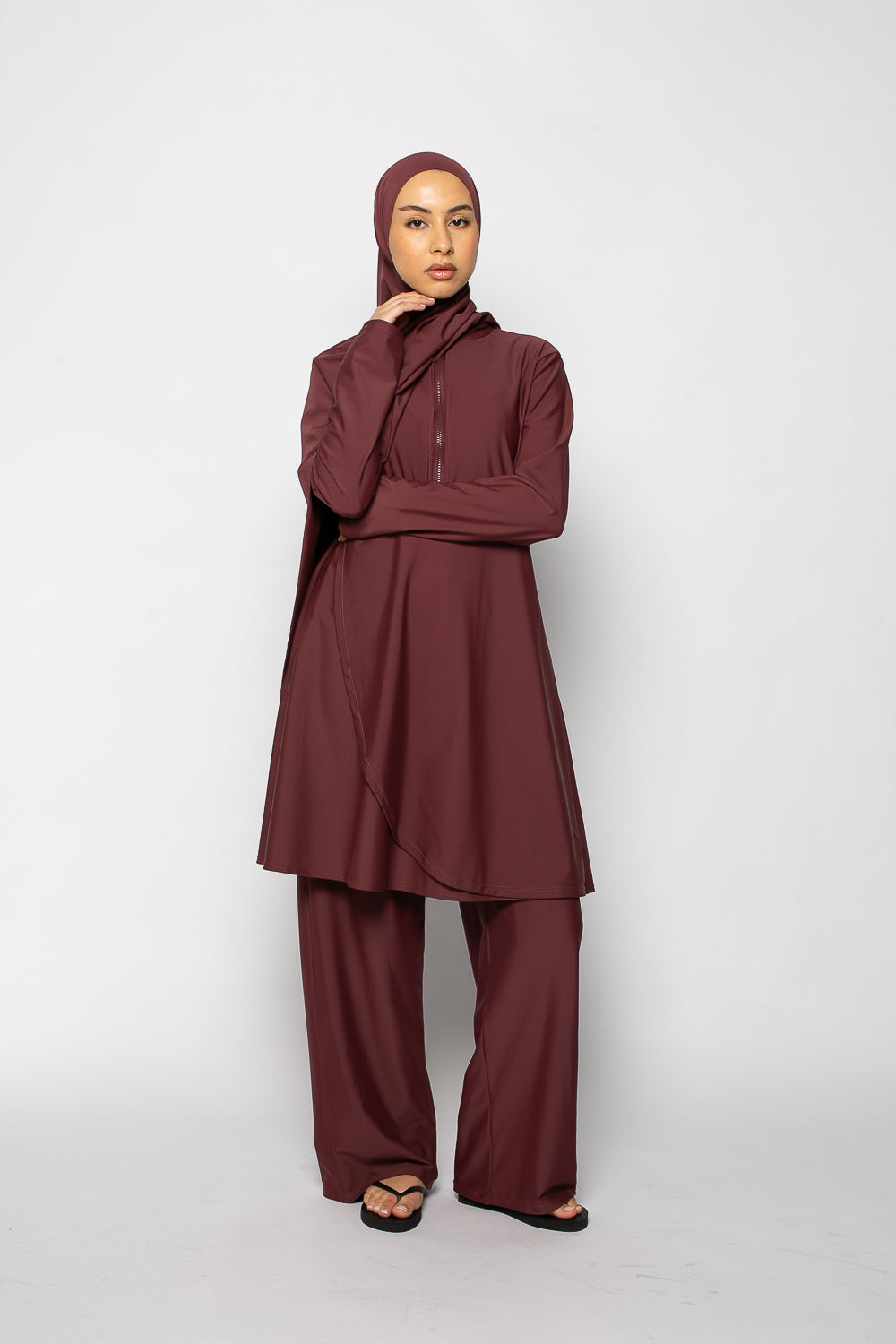 Burkini zip grenat