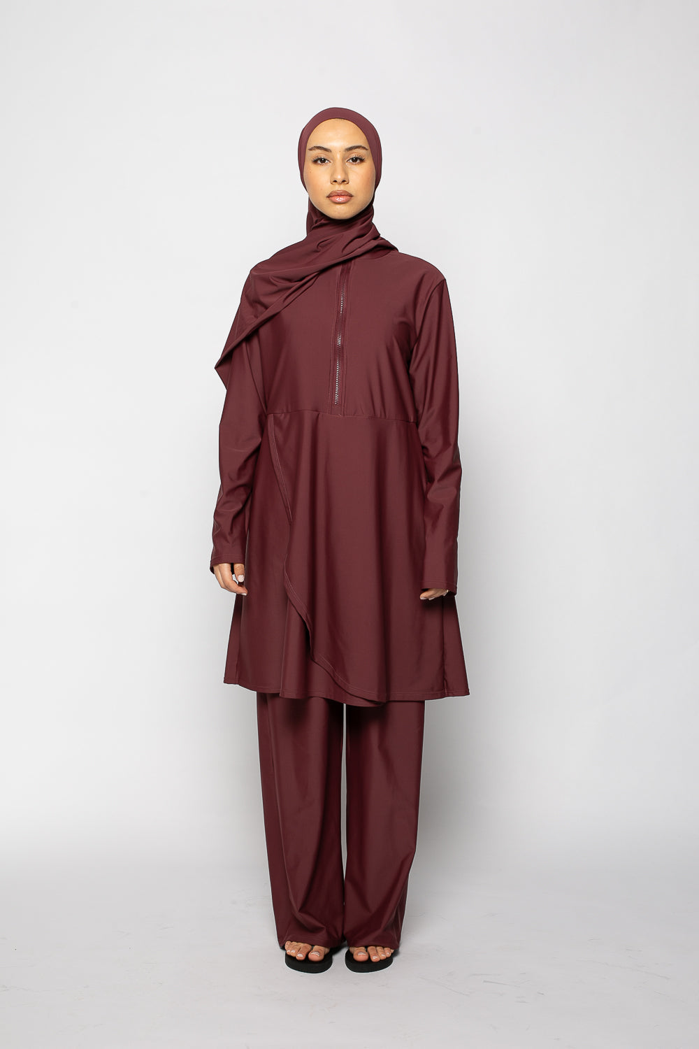 Burkini zip grenat