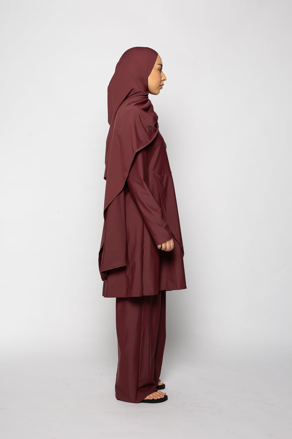 Burkini zip grenat
