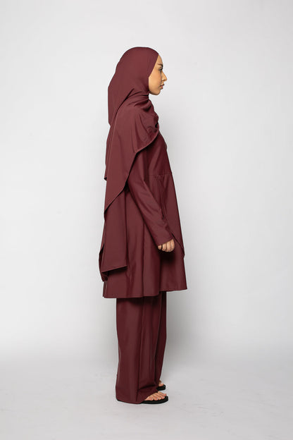 Burkini zip grenat