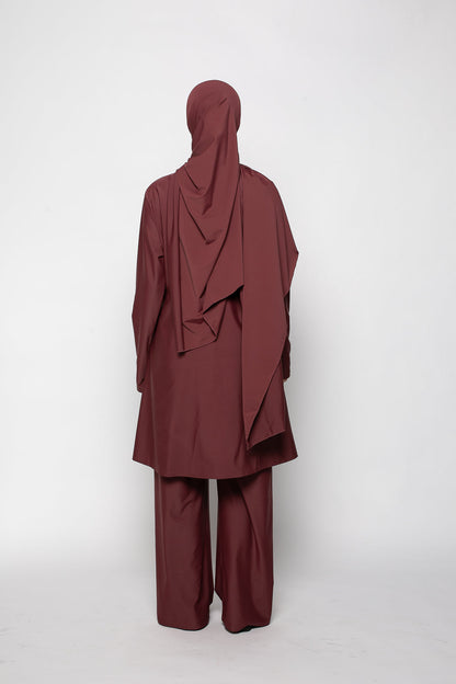 Burkini zip grenat