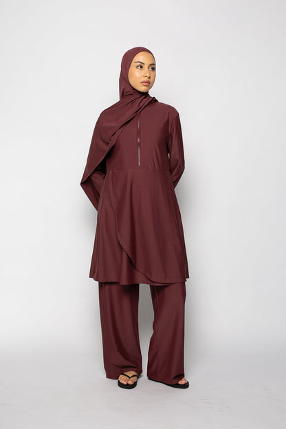 Burkini zip grenat