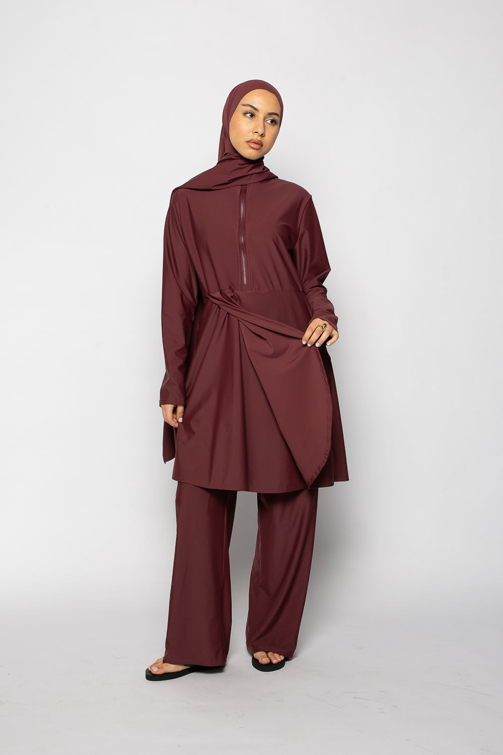 Burkini zip grenat