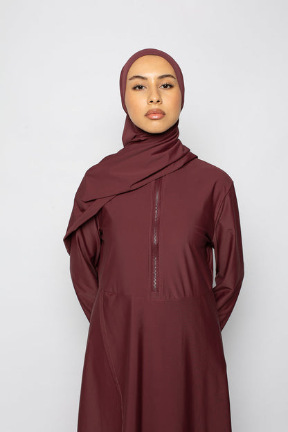 Burkini zip grenat