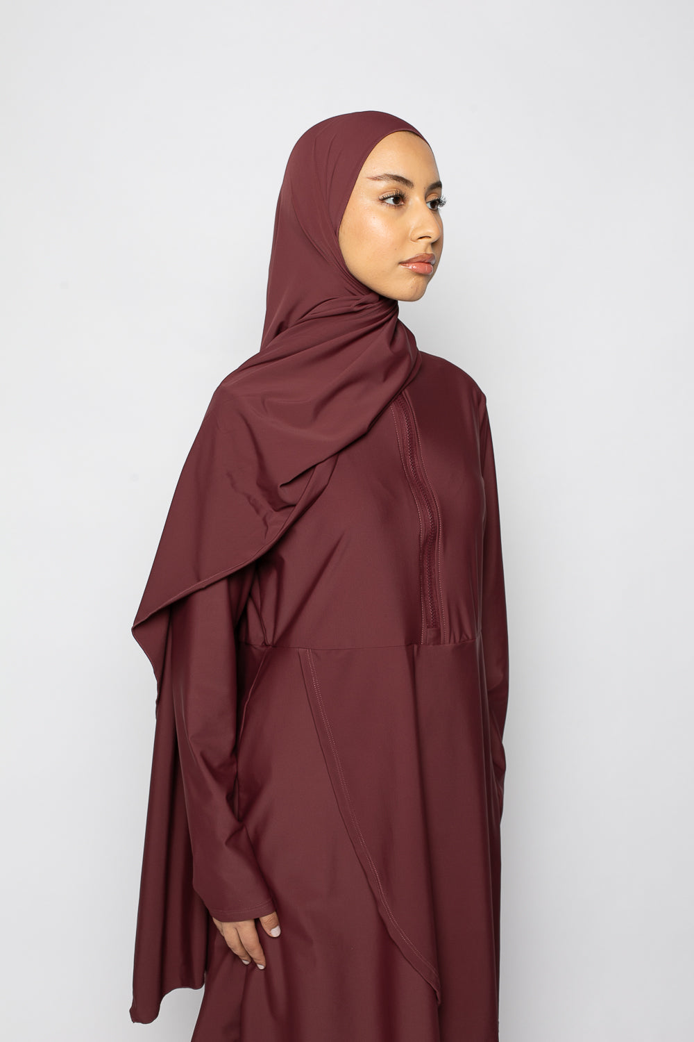 Burkini zip grenat