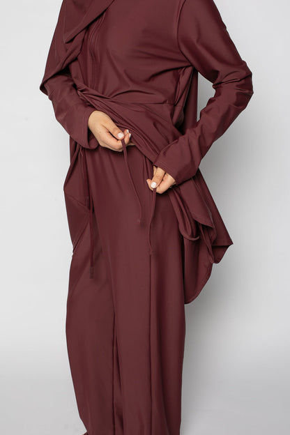 Burkini zip grenat
