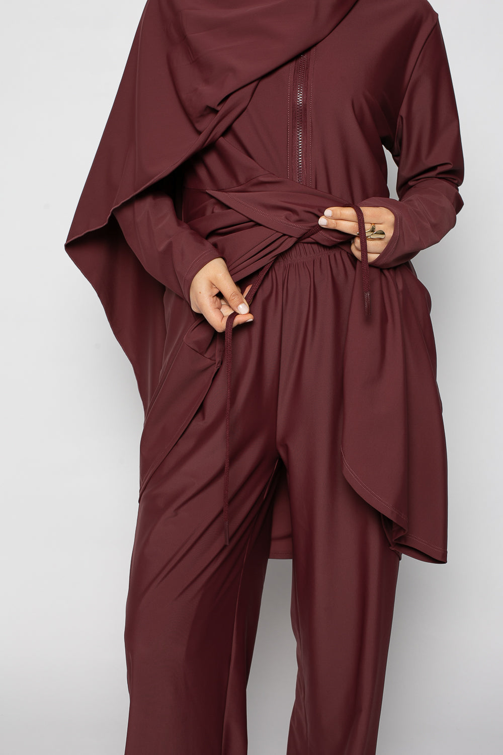 Burkini zip grenat