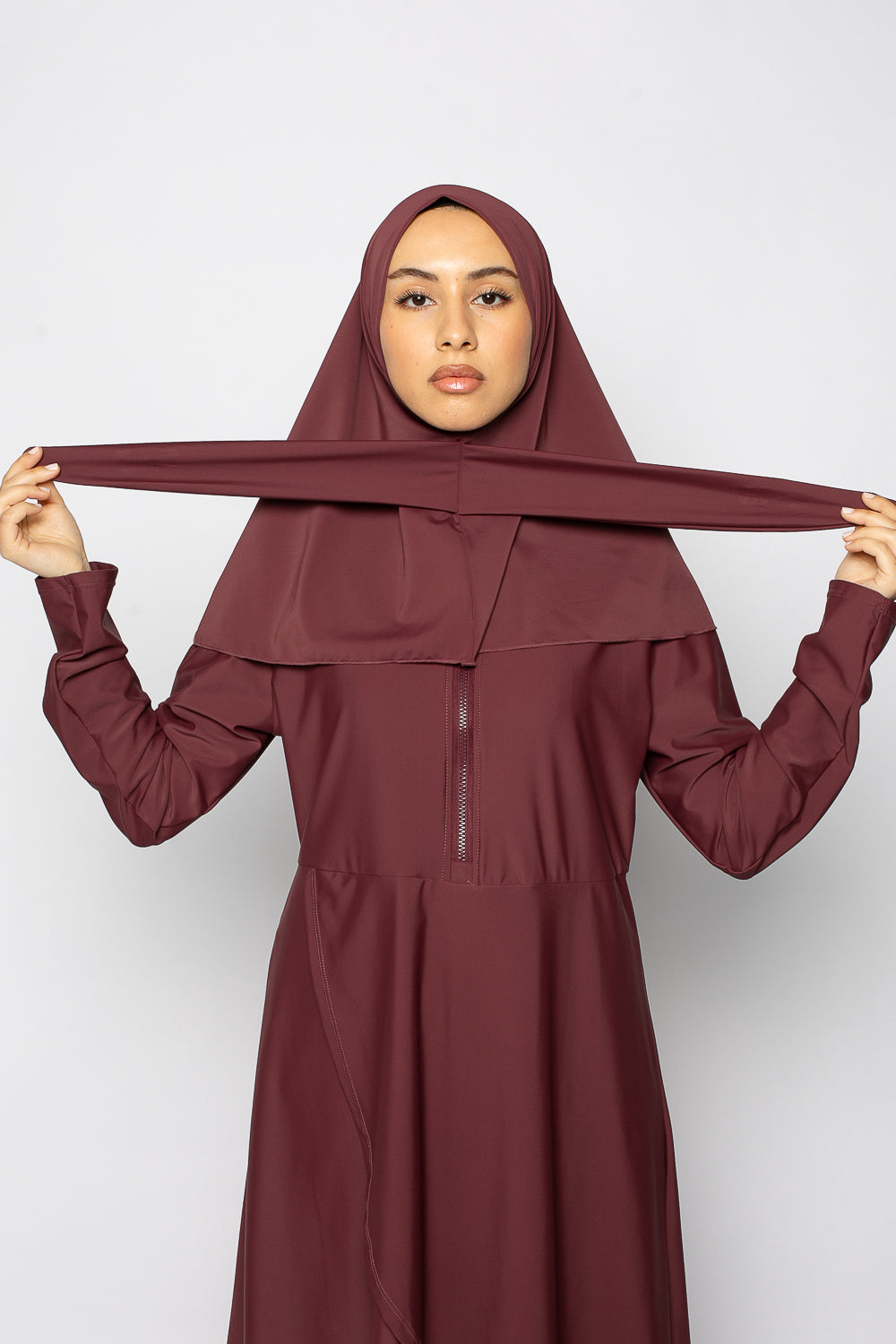 Burkini zip grenat
