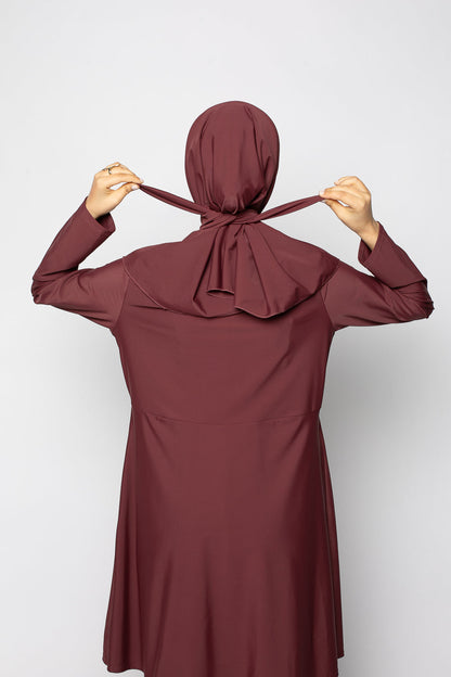 Burkini zip grenat