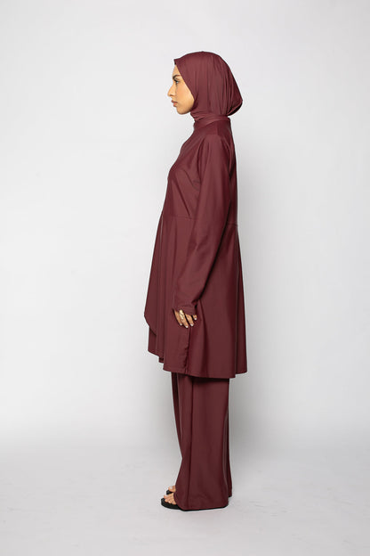 Burkini zip grenat