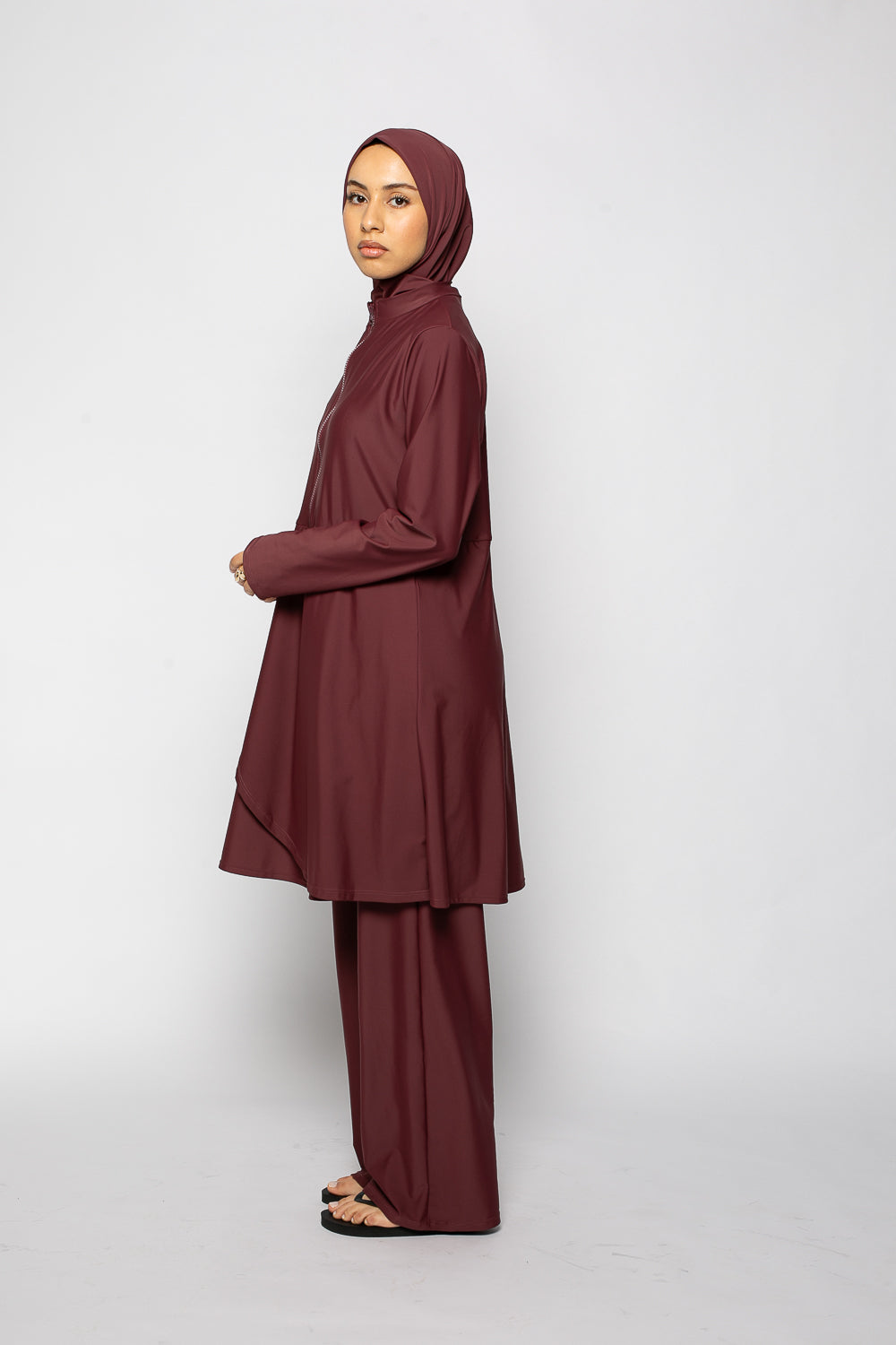 Burkini zip grenat