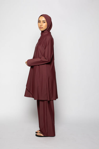 Burkini zip grenat