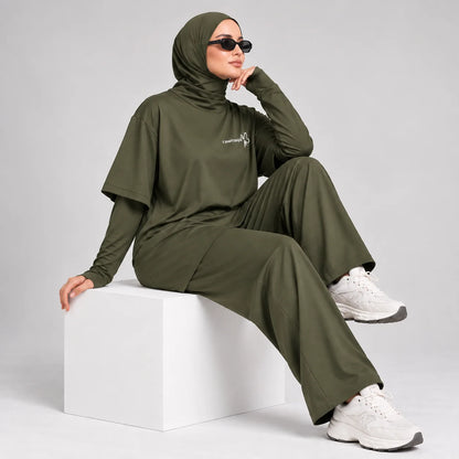 Activewear Modeste Rawnaqe — Ensemble 3 Pièce  Couvrant & Confortable