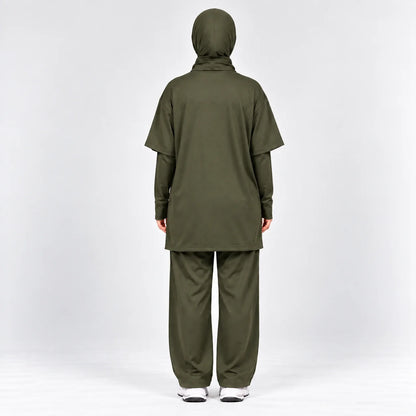 Activewear Modeste Rawnaqe — Ensemble 3 Pièce  Couvrant & Confortable