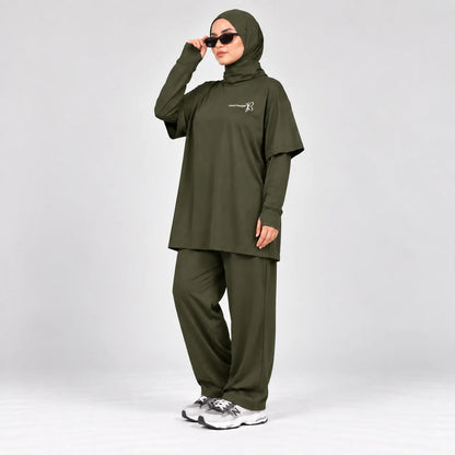 Activewear Modeste Rawnaqe — Ensemble 3 Pièce  Couvrant & Confortable