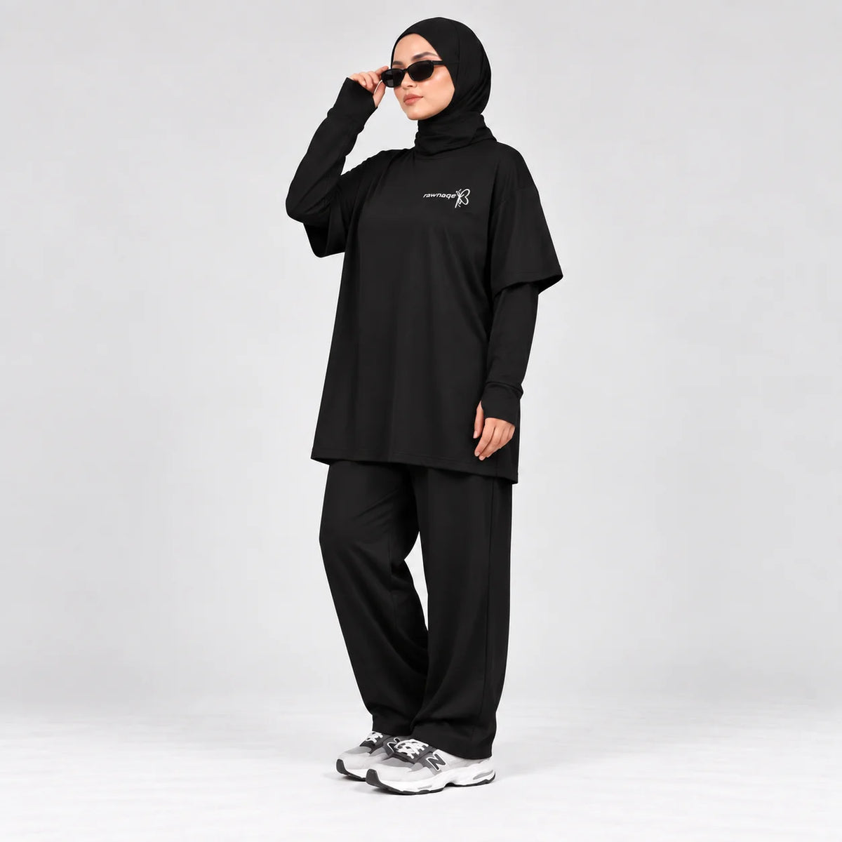 Activewear Modeste Rawnaqe — Ensemble 3 Pièce  Couvrant & Confortable