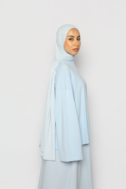 T-shirt ample coton bleu ciel