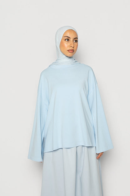 T-shirt ample coton bleu ciel