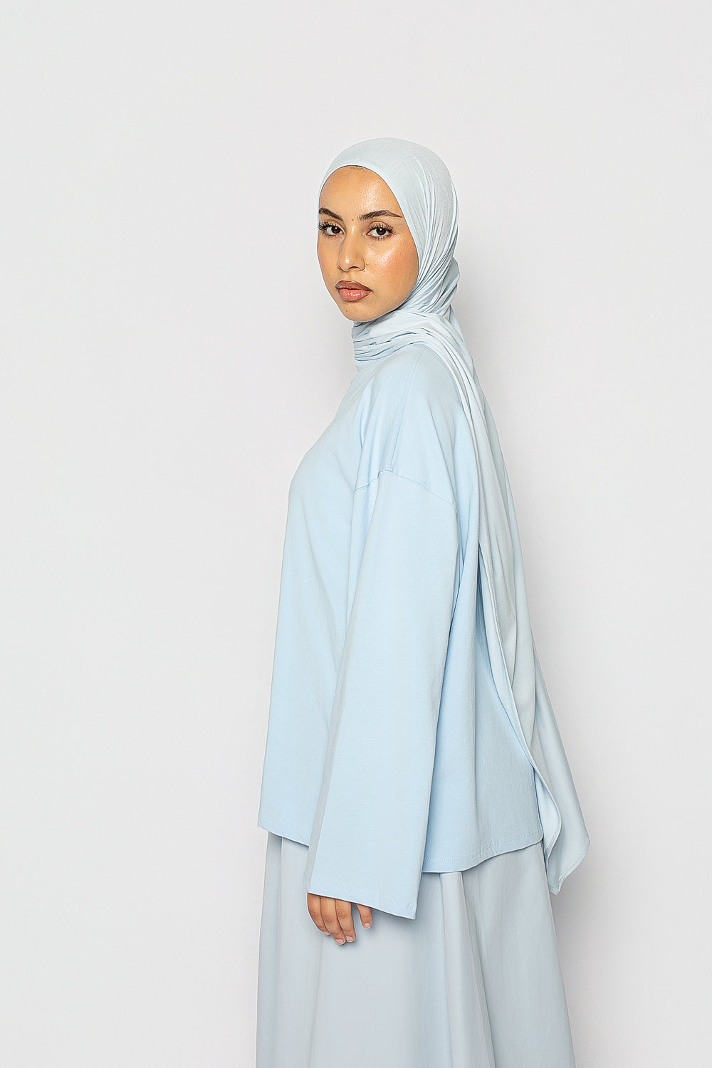 T-shirt ample coton bleu ciel
