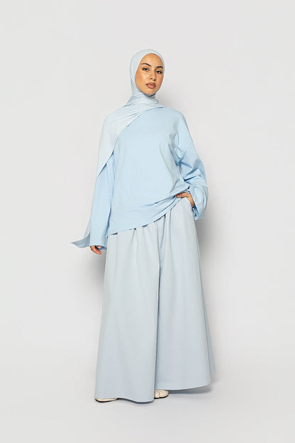 T-shirt ample coton bleu ciel