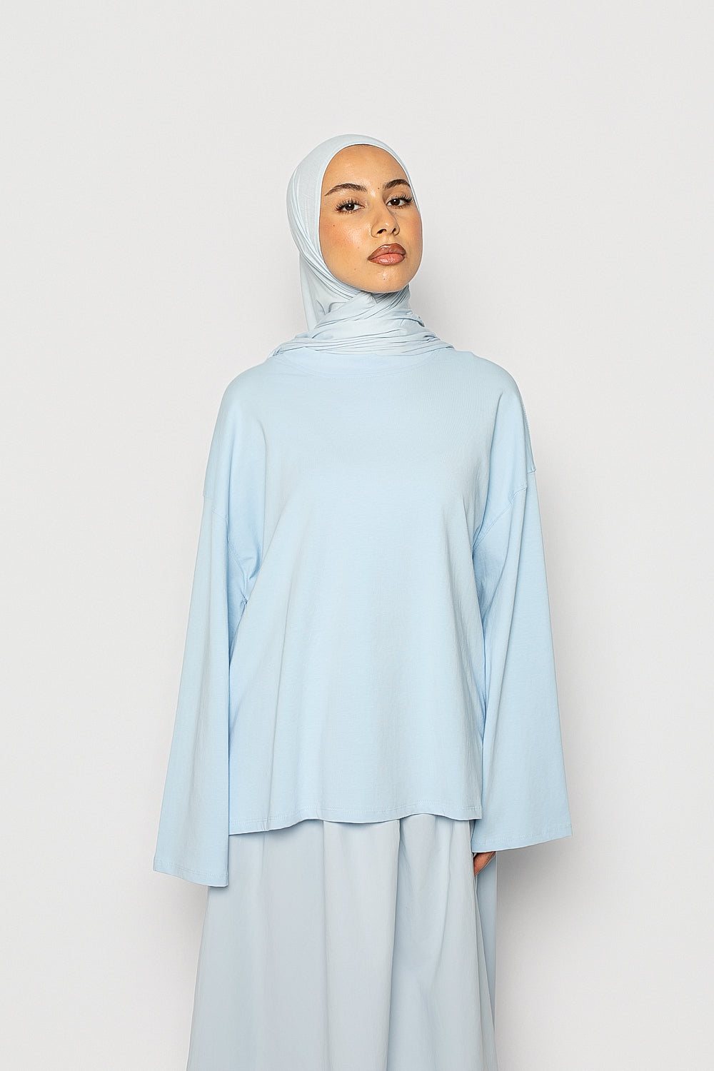 T-shirt ample coton bleu ciel