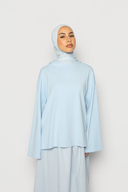 T-shirt ample coton bleu ciel