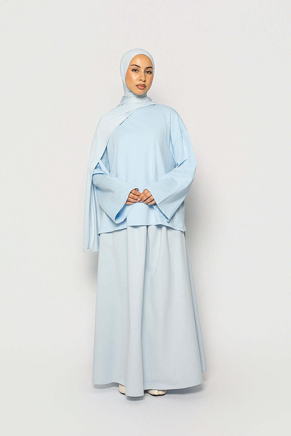 T-shirt ample coton bleu ciel
