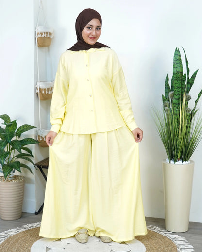 Ensemble Premium Two-Pieces « Sereina » – Chemise Oversize & Pantalon Palazzo