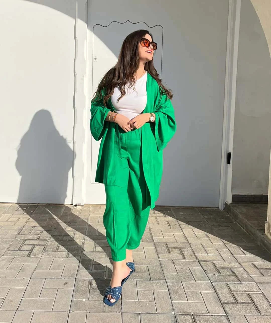 Ensemble kimono court en lin