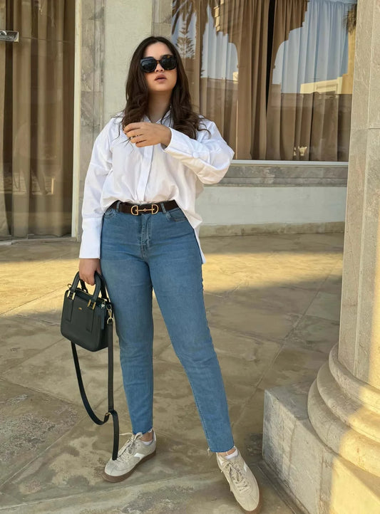 Jean Mom Fit Taille Haute