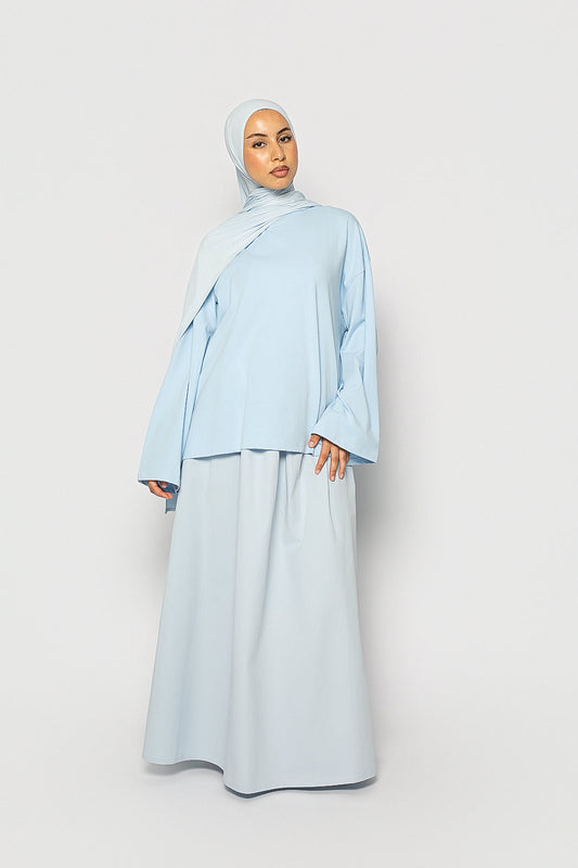 T-shirt ample coton bleu ciel