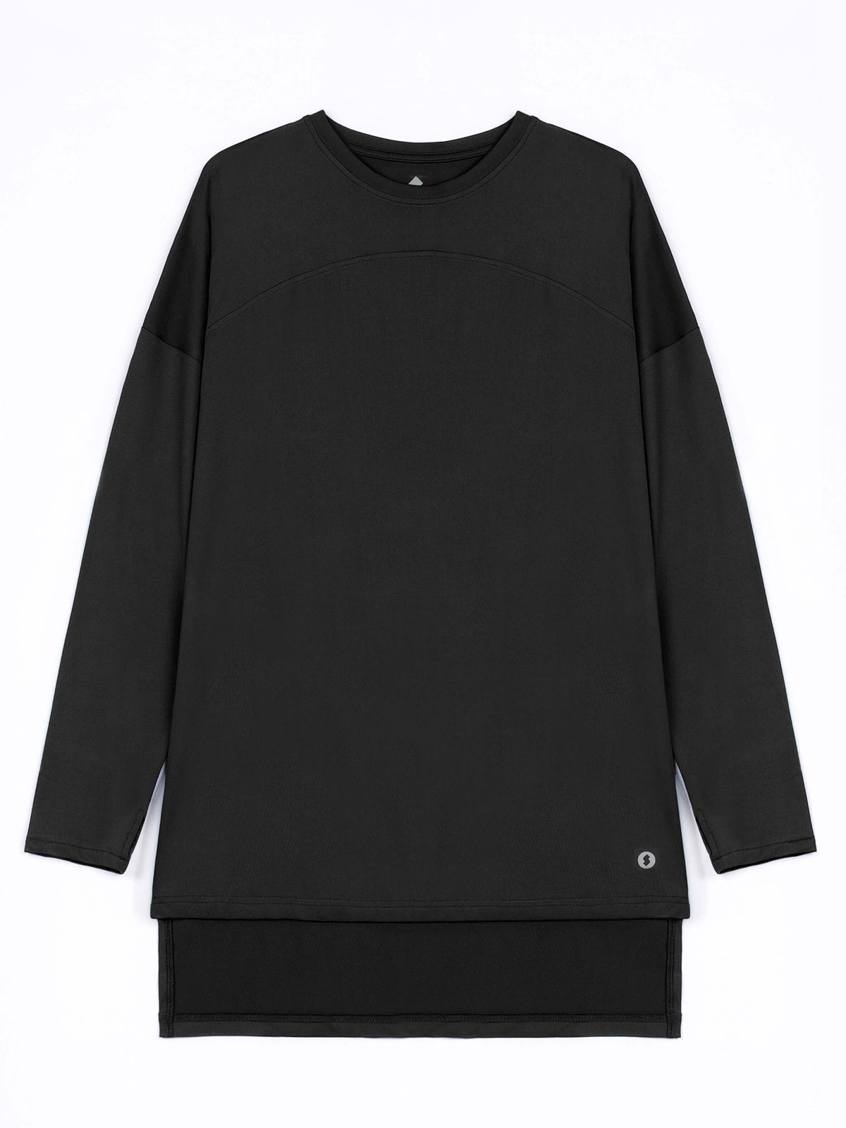 Rawnaqe Long-Sleeve HI-Dri Sports Loose Top - Black