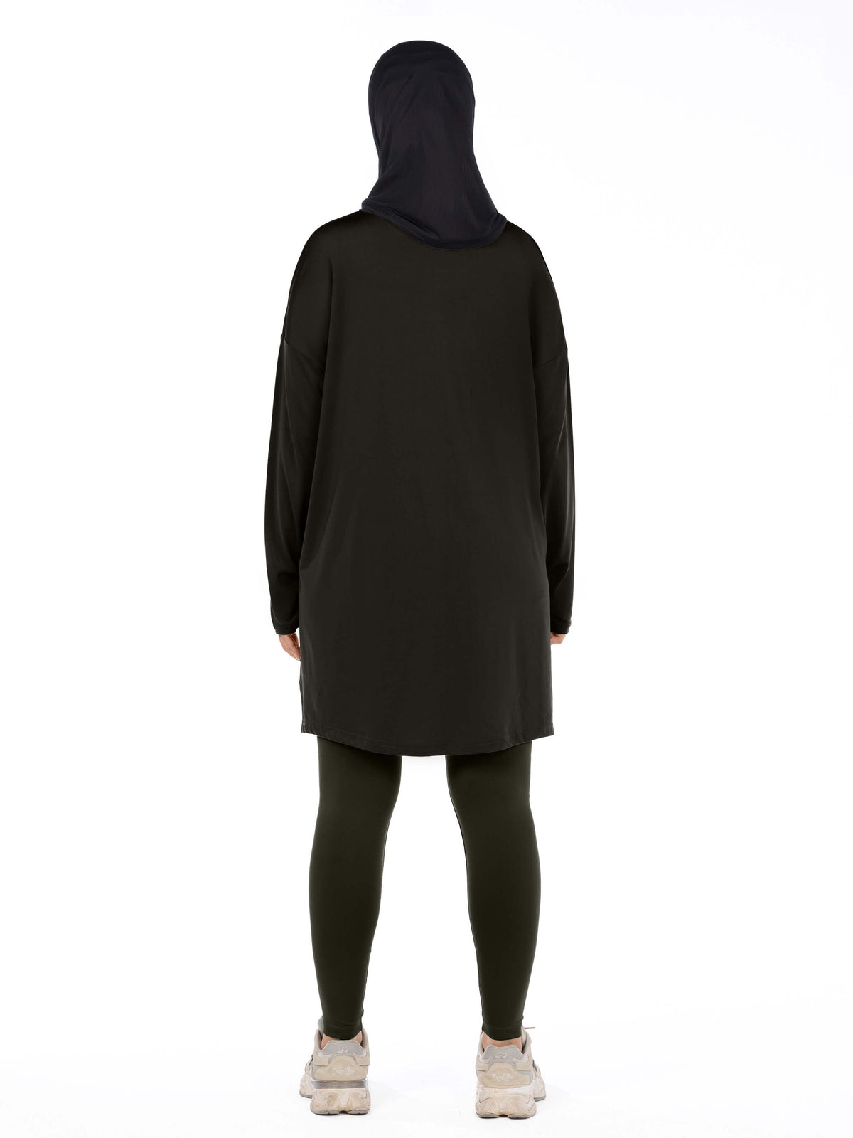 Rawnaqe Long-Sleeve HI-Dri Sports Loose Top - Brown