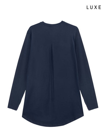 Rawnaqe Luxe | Long Sleeve Sports Top - Navy
