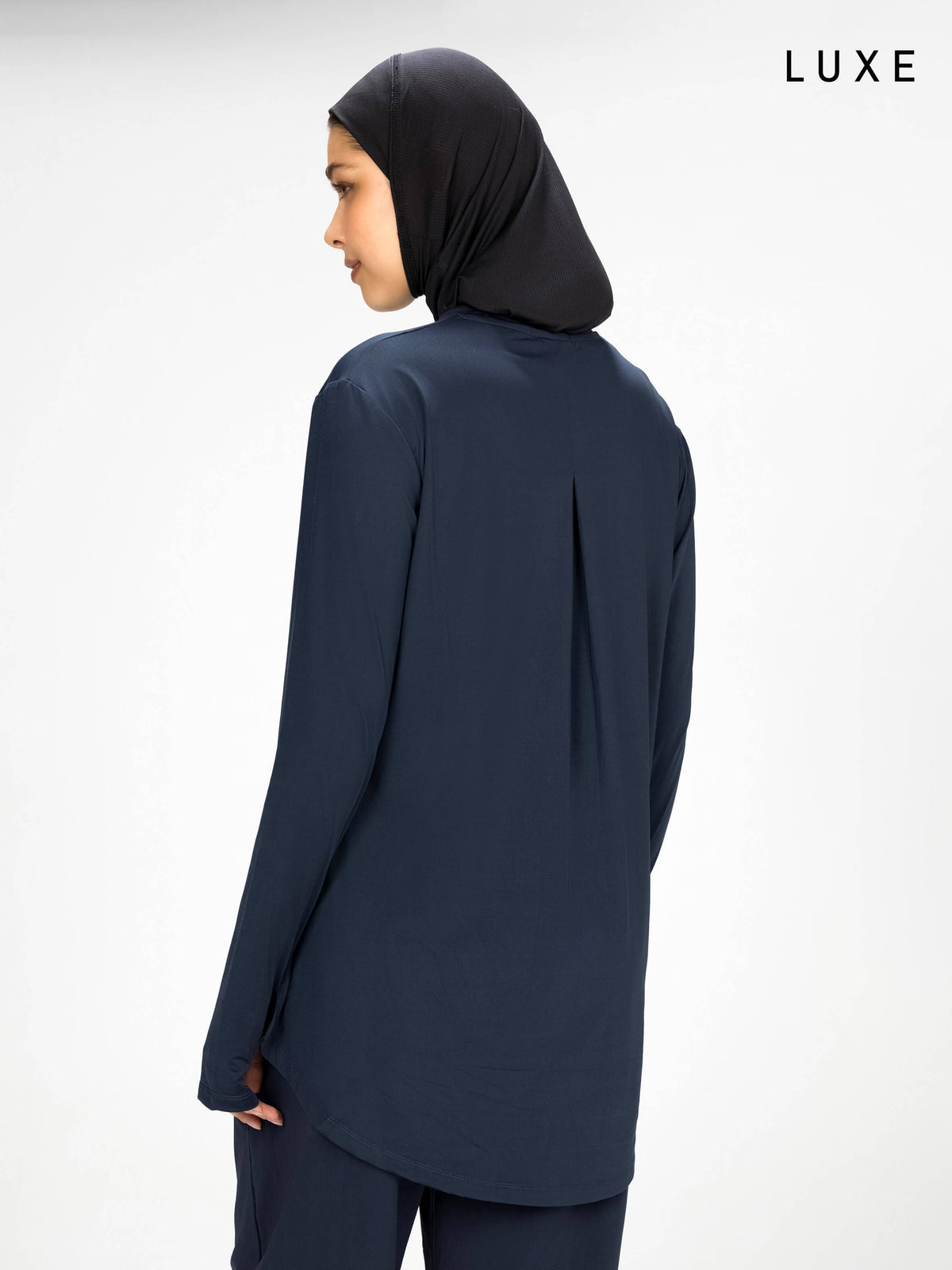 Rawnaqe Luxe | Long Sleeve Sports Top - Navy
