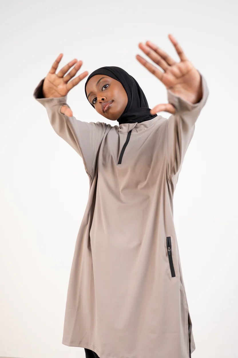 Active Modest Set | Tunique Longue + Pantalon noir Sport