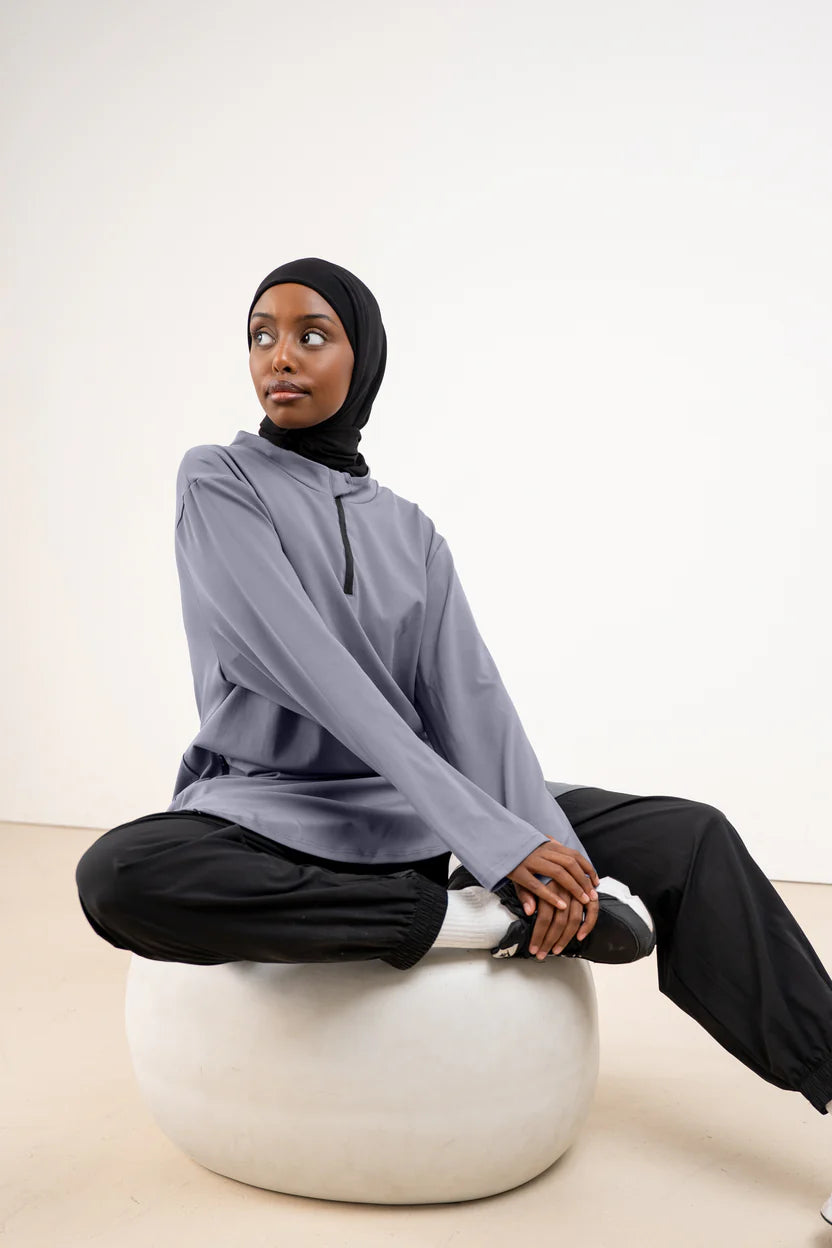 Active Modest Set | Tunique Longue + Pantalon noir Sport