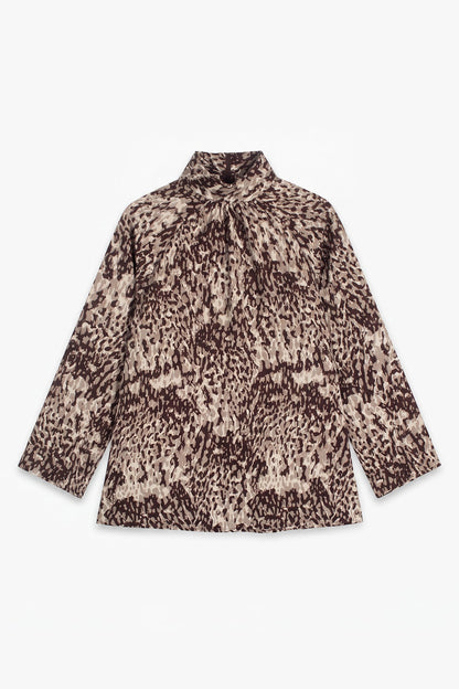 Brown Print Top