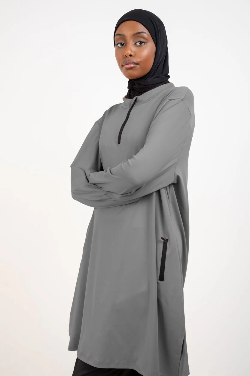 Active Modest Set | Tunique Longue + Pantalon noir Sport