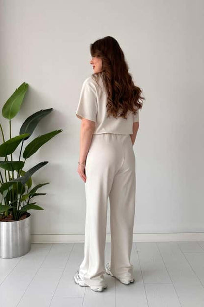 2 Pcs Ensemble Pantalon Demi-Manches